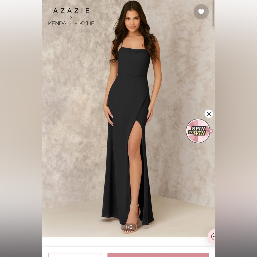 Azazie black chiffon bridesmaid dress